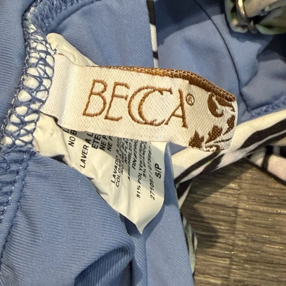 BECCA One Piece Swim Small Animal Instincts Cut Out Bathing Suit Leopard Print
